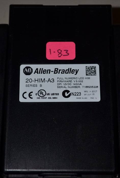 Allen-Bradley 20-HIM-A3 SERIES A Full Numeric HMI Keypad Firmware:5.002  #1-83