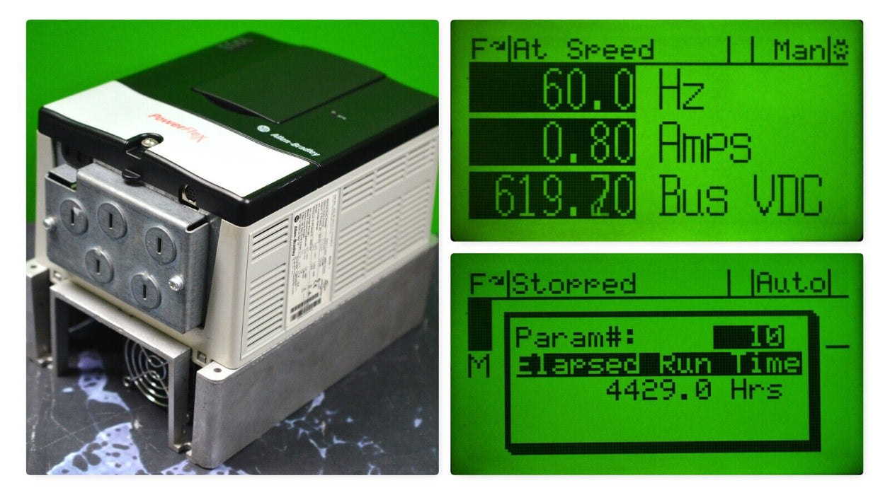 Allen-Bradley 20AD5P0A0AYNNRC0 PowerFlex 70 3HP  FRN:2.008 With 20-COMM-R Tested