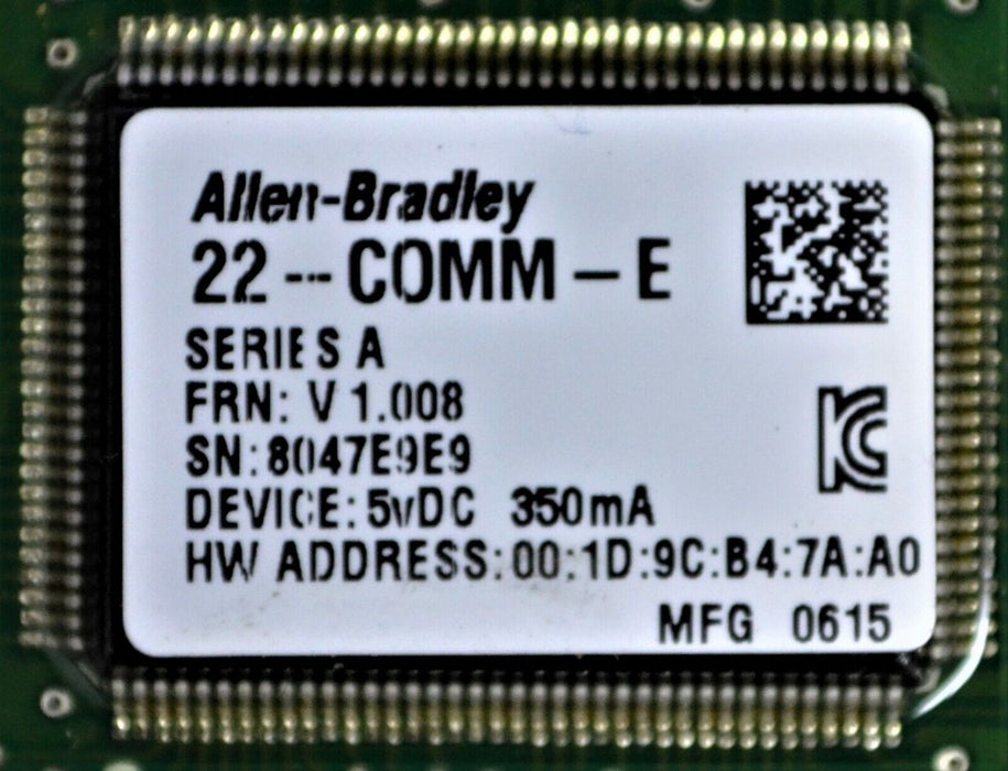 UP TO 69 AVAILABLE Allen Bradley 22-COMM-E Ethernet Module NO Cable VER 1.008