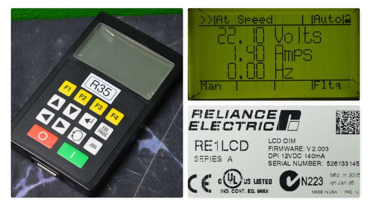 Reliance Electric RE1LCD A Keypad FRN:2.003 Tested Good R35