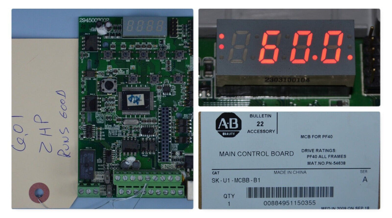 Allen-Bradley SK-U1-MCBB-B1 Main Control Board For PowerFlex 40 FRN:6.01 2HP