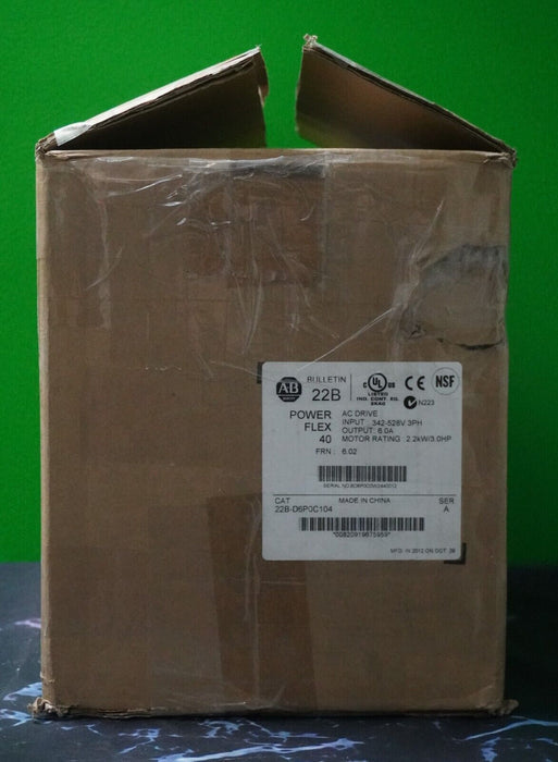 New Allen Bradley 22B-D6P0C104 PowerFlex 40 3 HP Drive 6.02