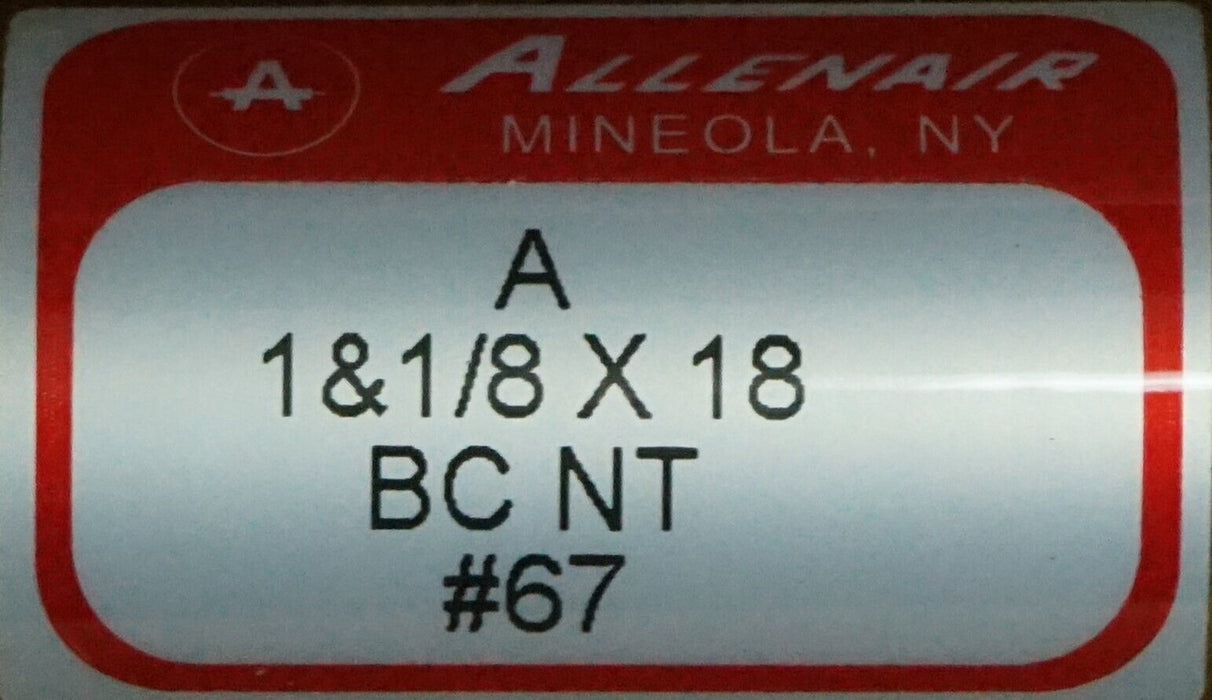 Allenair A1-1/8X18-BC-NT Pneumatic Air Cylinder Rod and Piston