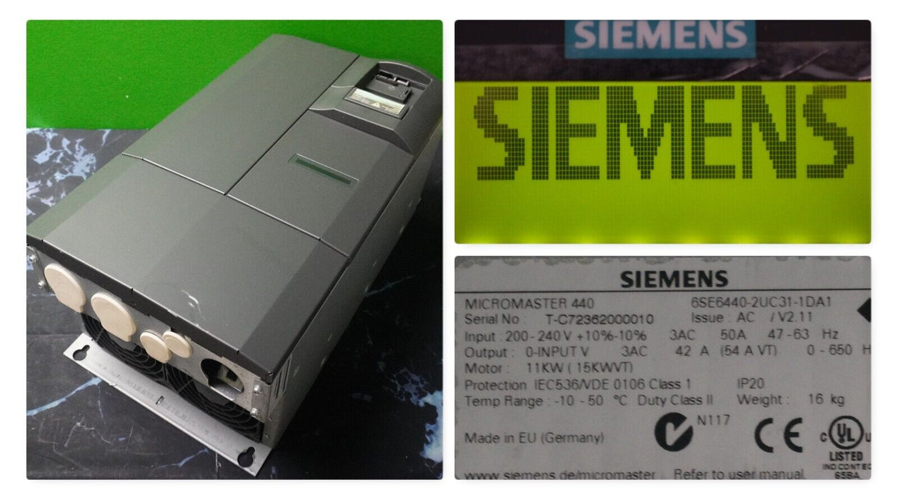 Siemens Micromaster 440 6SE6440-2UC31-1DA1 Tested Good