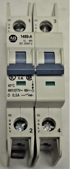 ALLEN BRADLEY 1489-A2D005 SER.A CIRCUIT BREAKER 2P TESTED GOOD