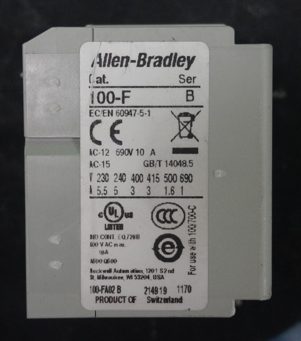 Allen-Bradley 100-FA02 B Series B Auxiliary Contact Block