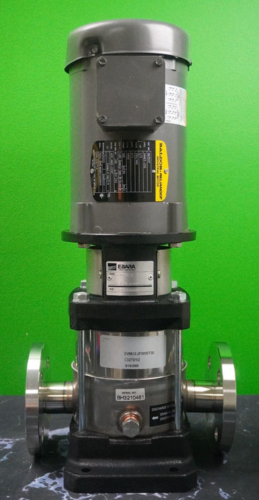 Ebara vertical booster pump EVMU3-2F0050T3S multistage 316L 1.25" 1/2hp 18gpm