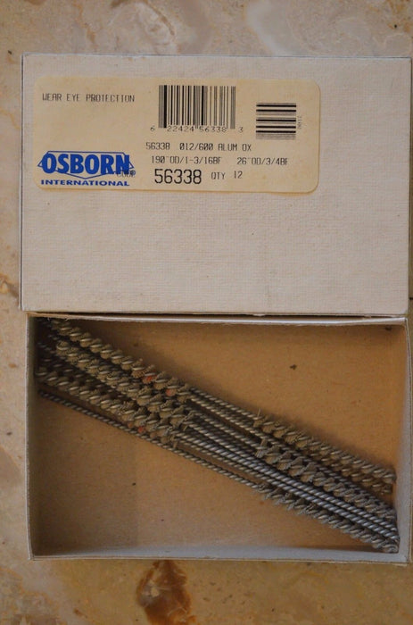 Box(12) Osborn International 56338 012/600 Aluminum Oxide Valve Cleaning Brush