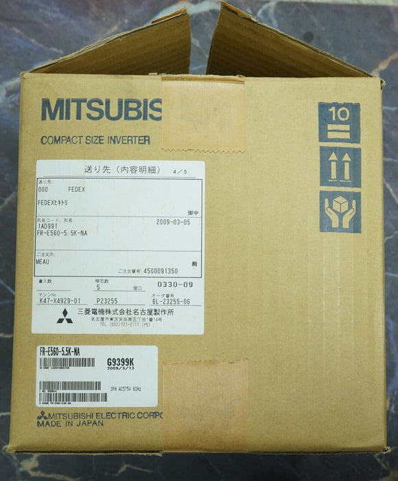 New Open Box FR-E560-5.5K-NA MITSUBISHI INVERTER 7.5HP 575V MICRO-FD