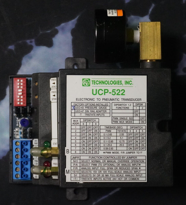 RF Technologies Universal Electronic to Pneumatic Transducer Assembly UCP-522-43