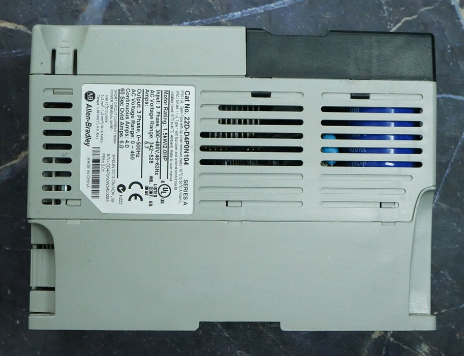 Allen Bradley 22D-D4P0N104 PowerFlex40 2 HP Series A 480 VAC FRN:2.01