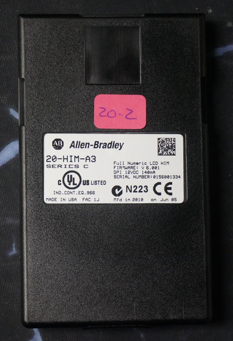 Allen-Bradley 20-HIM-A3 SERIES C Full Numeric HMI Keypad Firmware 6.001   #20-2