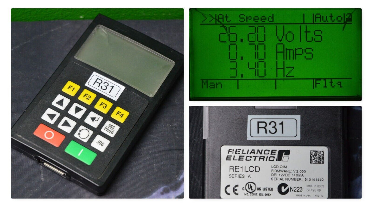 Reliance Electric RE1LCD A Keypad FRN:2.003 Tested Good R31