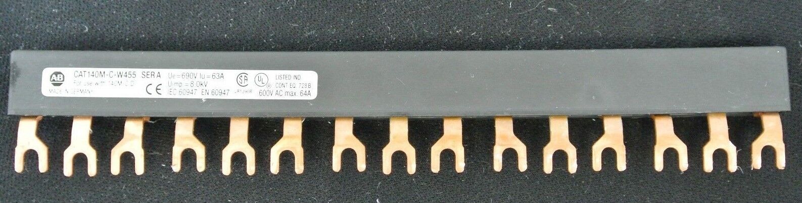 Allen Bradley 3 Phase Compact Busbar, CAT 140M-C-W455, Series A