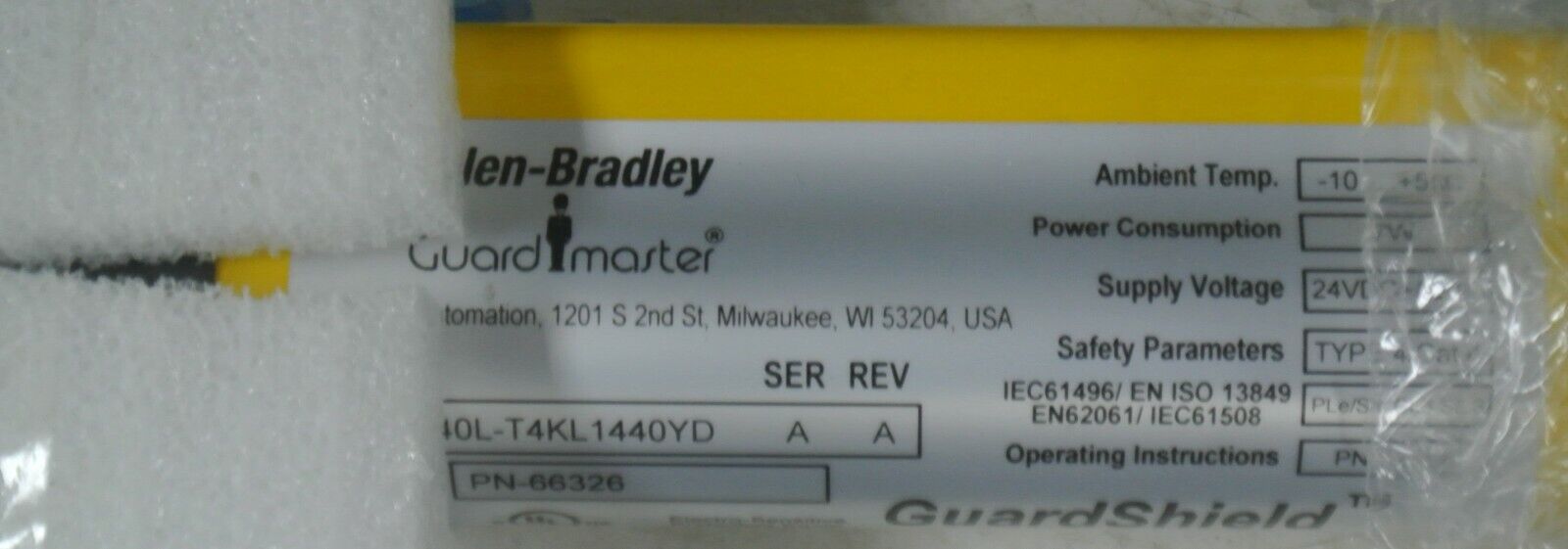 New Allen-Bradley 440L-T4KL1440YD Series A Guardshield Safety Light Curtains