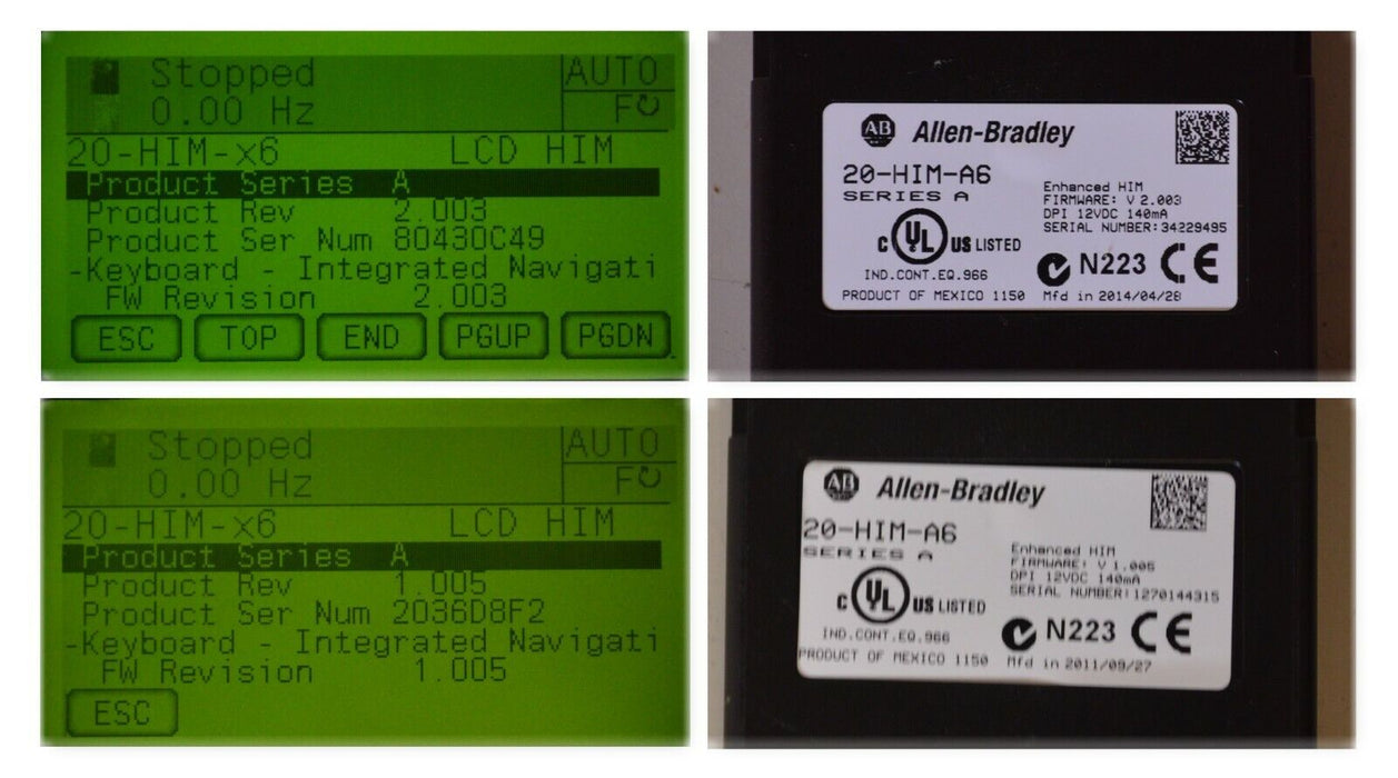 ALLEN BRADLEY 20-HIM-A6 SERIES A HIM FIRMWARE 2.003 AND 2.005 UP TO 4 AVAILABLE