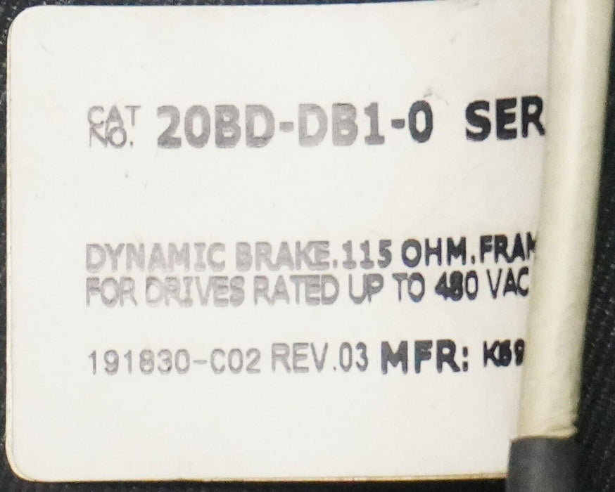 Used Allen-Bradley 20BD-DB1-1 Dynamic Brake Resistor Ser A Tested Good