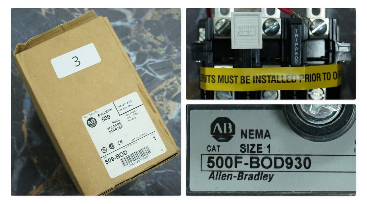 New Allen Bradley 500F-BOD930 Series B and 592-EUTB Series A