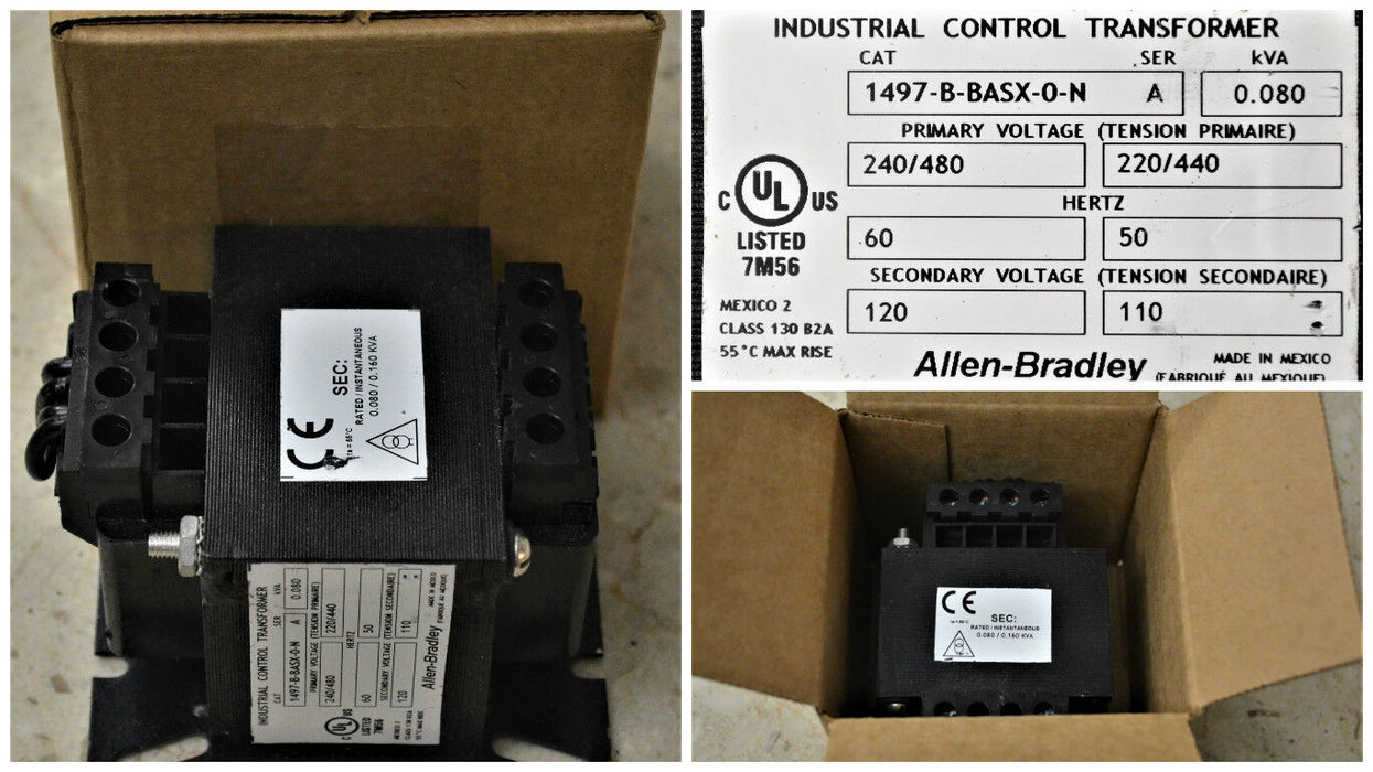 UP TO 79 AVAILABLE NEW ROCKWELL AUTOMATION 1497-B-BASX-0-N CONTROL TRANSFORMER