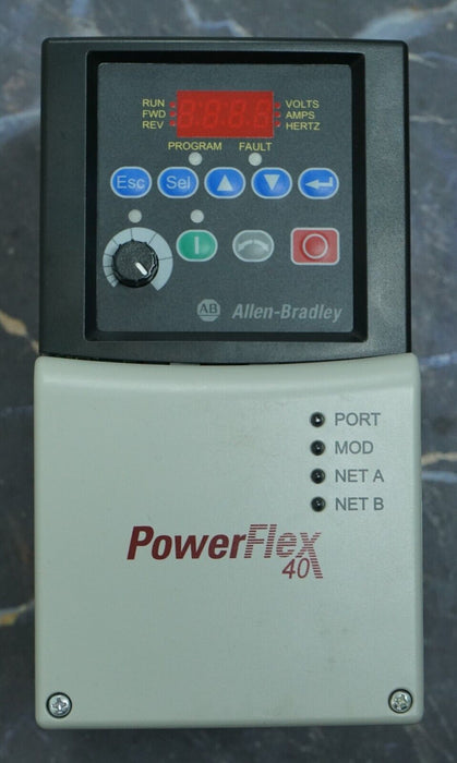 Allen Bradley 2HP Powerflex40 22B-D4P0N104 Series A Tested Good FRN:6.02