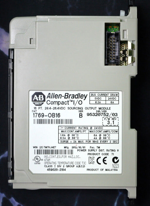 Allen-Bradley 1769-0B16 Series B Compact I/O PLC Input Module FRN 3.1