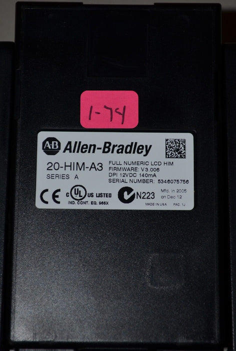 Allen-Bradley 20-HIM-A3 SERIES A Full Numeric HMI Keypad Firmware 3.005  #1-74