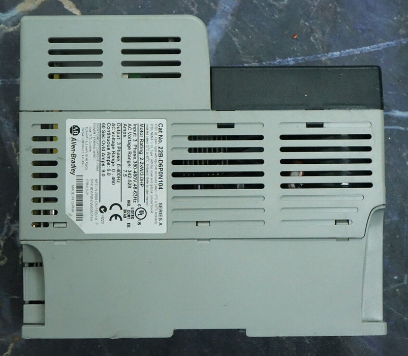 Allen Bradley 22B-D6P0N104 PowerFlex 40 5HP Drive Tested Good FRN:6.01