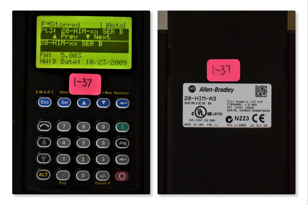 Allen-Bradley 20-HIM-A3 SERIES B Full Numeric HMI Keypad Firmware 5.003   #1-37