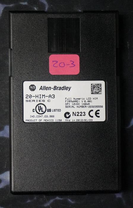 Allen-Bradley 20-HIM-A3 SERIES C Full Numeric HMI Keypad Firmware 6.001   #20-3