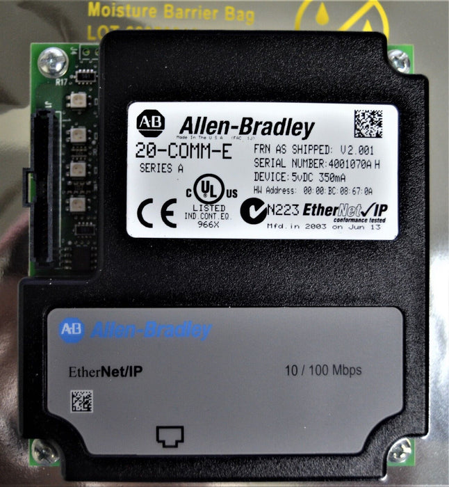 Allen-Bradley 20-COMM-E Powerflex Ethernet Module 20-COMM-E/A Series A FRN:2.001