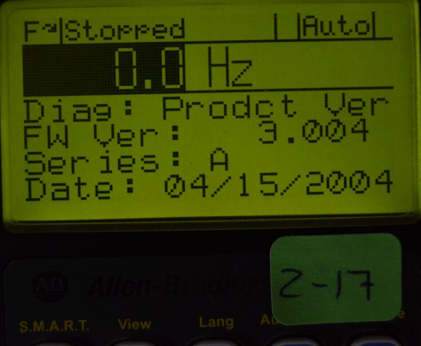 Allen-Bradley 20-HIM-A3 SERIES A Full Numeric HMI Keypad Firmware: 3.004  #2-17