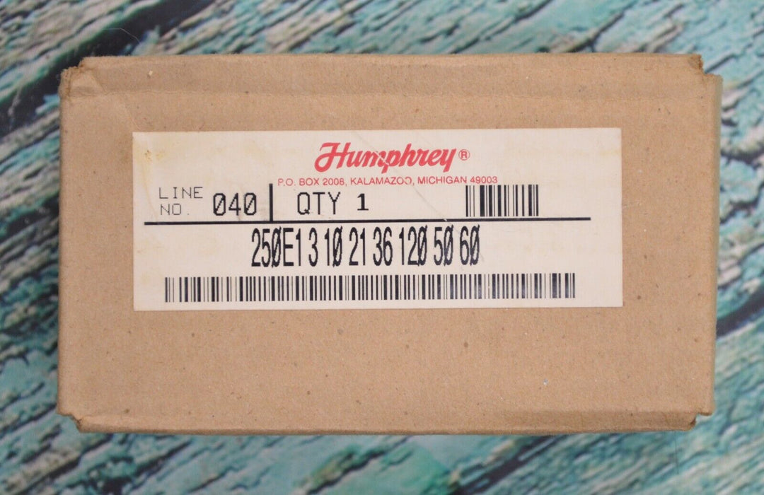 HUMPHREY 250E13102136 General Purpose Valve NIB