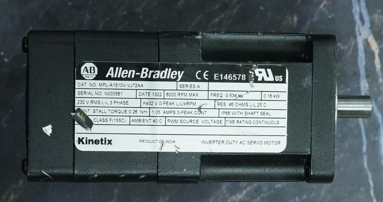 Allen Bradley MPL-A1510V-VJ72AA Servo Motor 230V AC