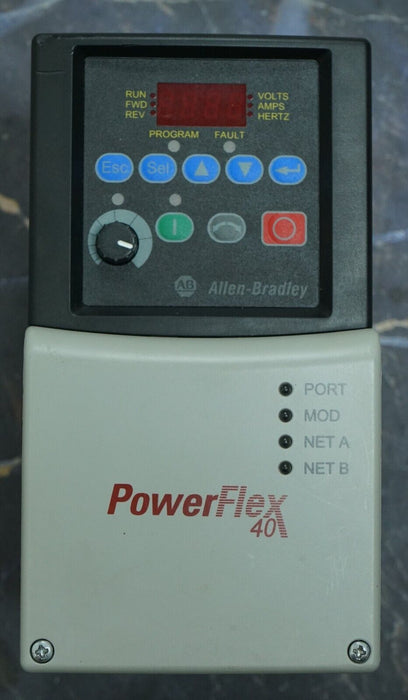 Low Hr Allen Bradley 5HP Powerflex40 22B-D010N104 Series A Tested Good FRN:3.03