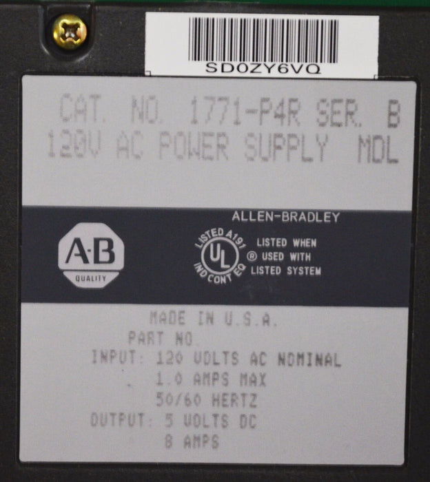 Allen Bradley 1771P4R Redundant Power Supply New In Box