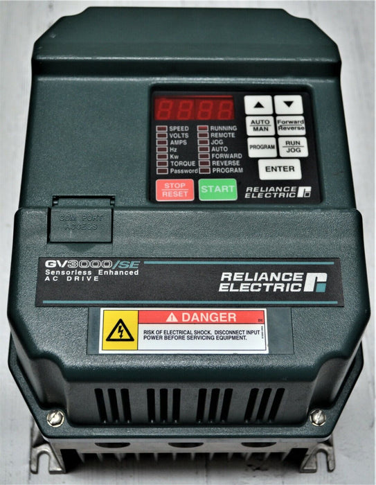 RELIANCE ELECTRIC GV3000 3V4160 3 HP  VER. 6.07 AC INVERTER 460 VAC TESTED GOOD