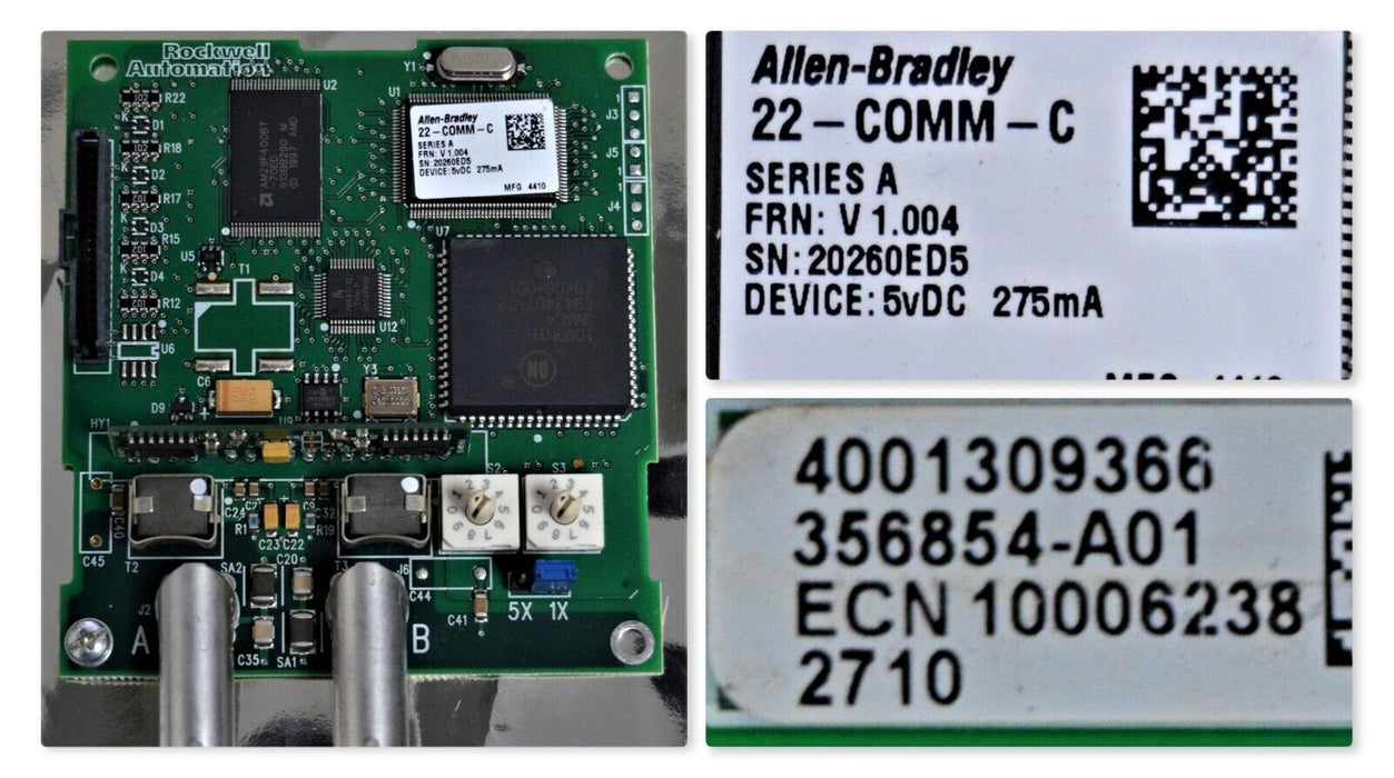 Allen Bradley 22-COMM-C /A PowerFlex ControlNet Communication Adapter FRN: 1.004