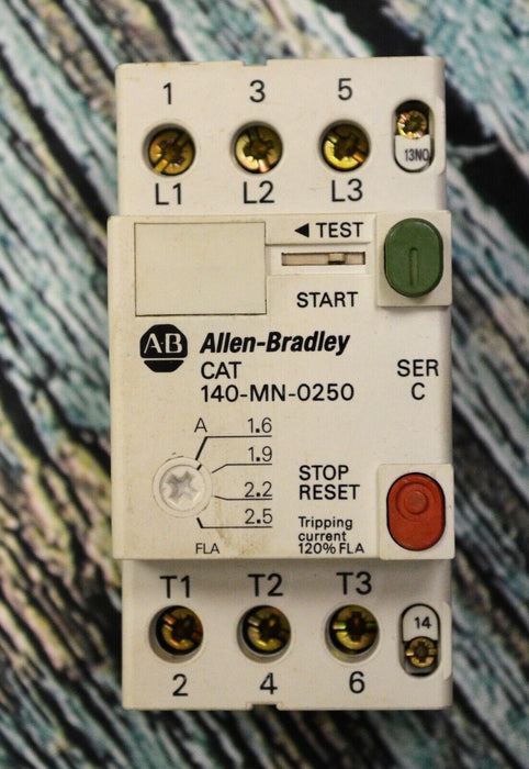 Allen Bradley CAT#140-MN-0250 Ser C Manual Starter Motor Tested Good