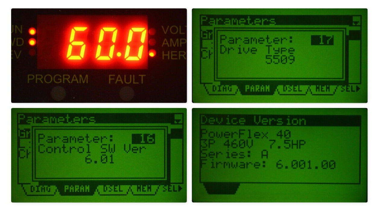 Allen-Bradley 22B-D012N104 7.5 HP Powerflex40 Ser. A FRN:6.01 Tested Good