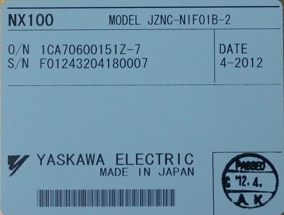 Yaskawa I/O Interface Control Board JZNC-NIF01B-2