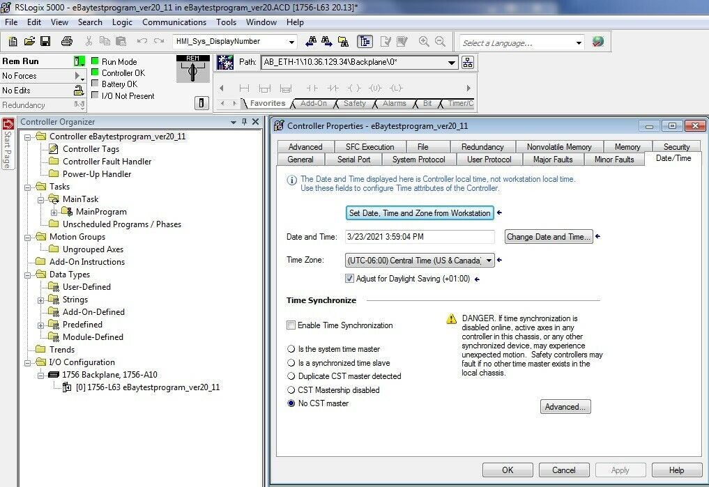 Allen Bradley 1756-L63/B ControlLogix Logix5563 8 MB Memory Tested Good Ser.CFD2