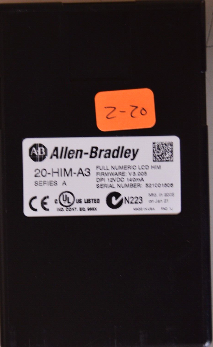 Allen-Bradley 20-HIM-A3 SERIES A Full Numeric HMI Keypad Firmware: 3.005  #2-20