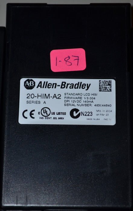 Allen-Bradley 20-HIM-A3 SERIES A Full Numeric HMI Keypad Firmware:3.004  #1-87