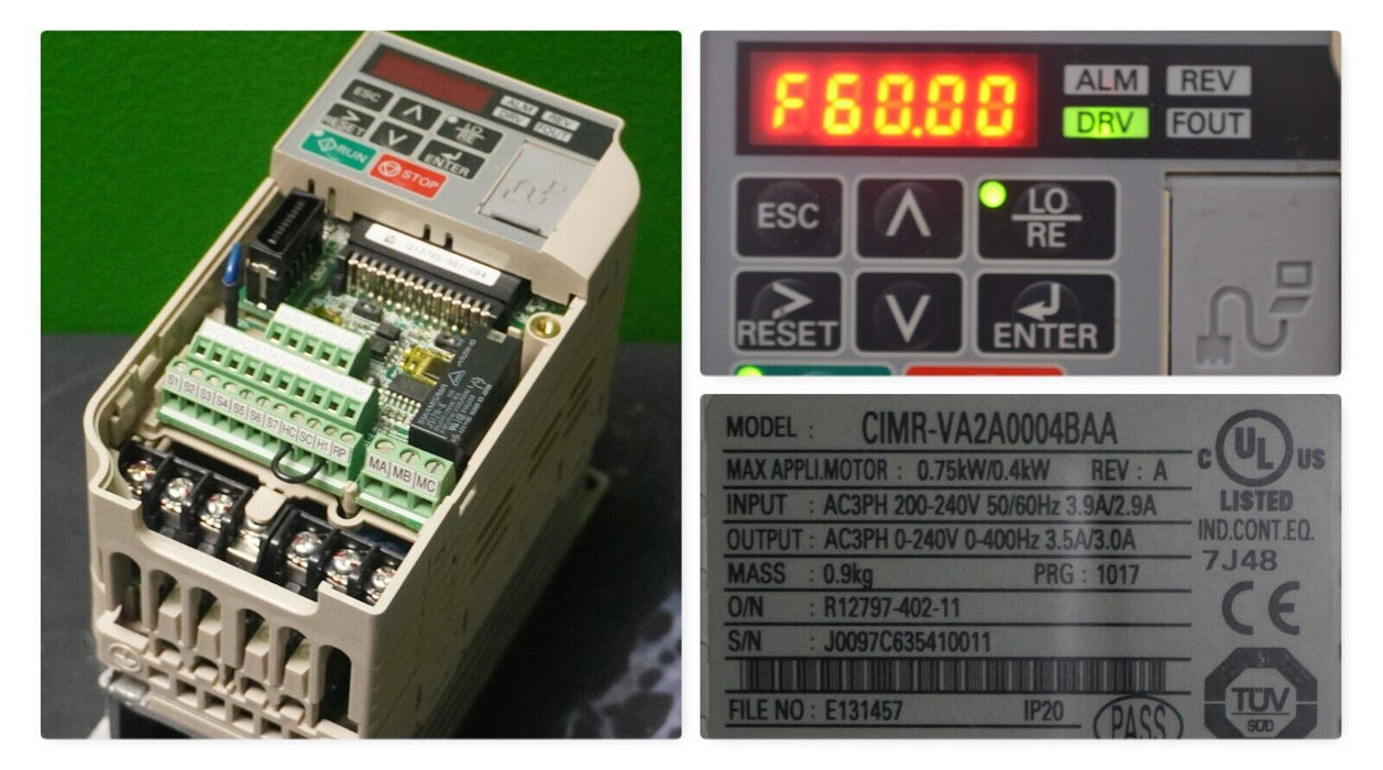 Yaskawa CIMR-VA2A0004BAA V1000 Variable Frequency Drive Tested Good