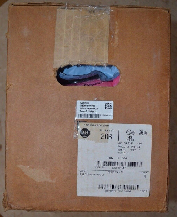 Allen-Bradley PowerFlex 700 2HP 20BD3P4A3AYNACC0 480VAC New Open Box