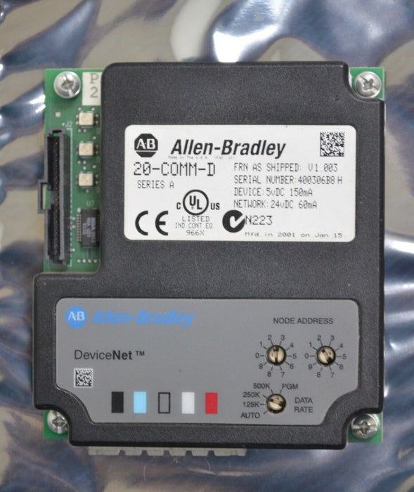 ALLEN-BRADLEY 20-COMM-D SERIES A FIRMWARE 1.003 POWERFLEX DEVICENET ADAPTER