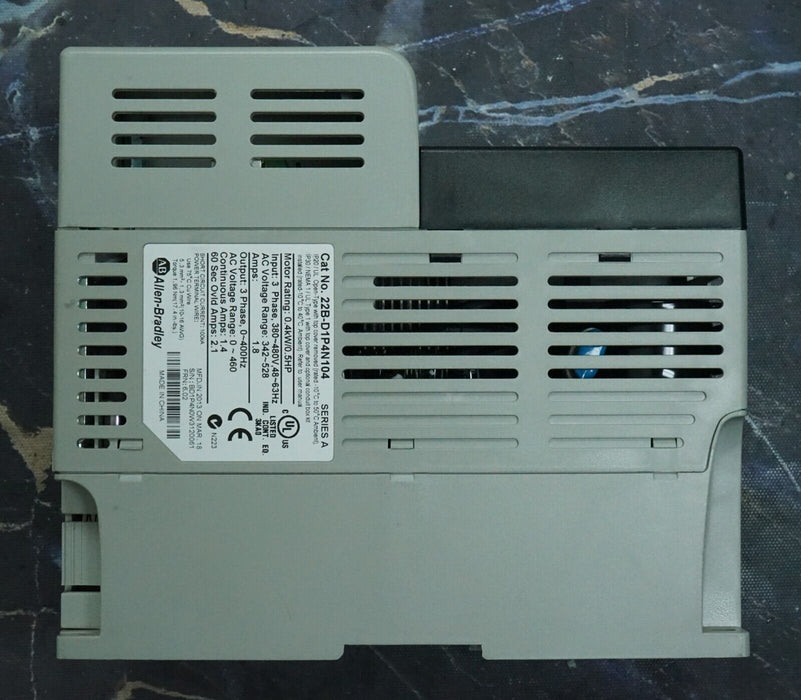 Low HR Allen-Bradley 22B-D1P4N104 PowerFlex 40 1/2HP Drive Tested Good FRN:6.02