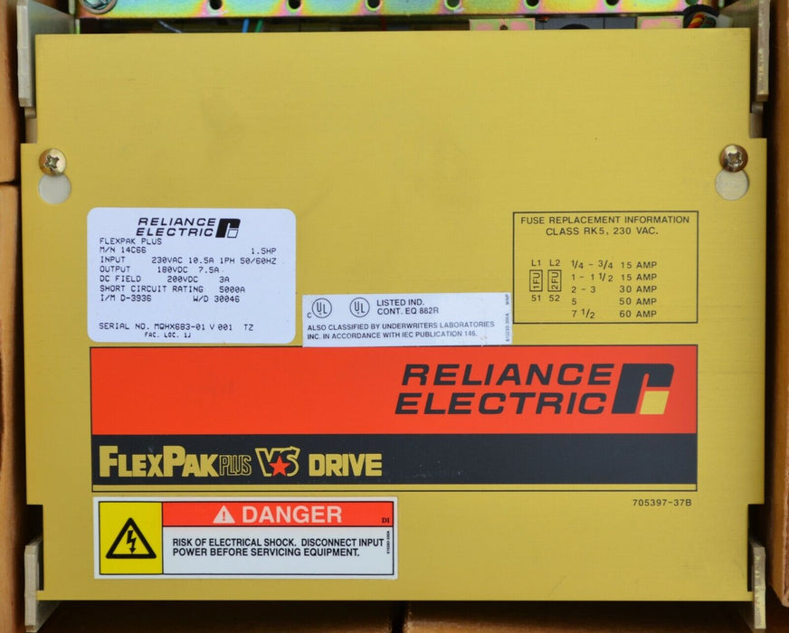 14C66 Reliance Electric Motor Controls Flex Pak Plus 1-1.5HP 230VAC Input