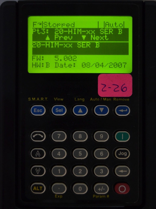 Allen-Bradley 20-HIM-A3 SERIES B Full Numeric HMI Keypad Firmware: 5.002  #2-26