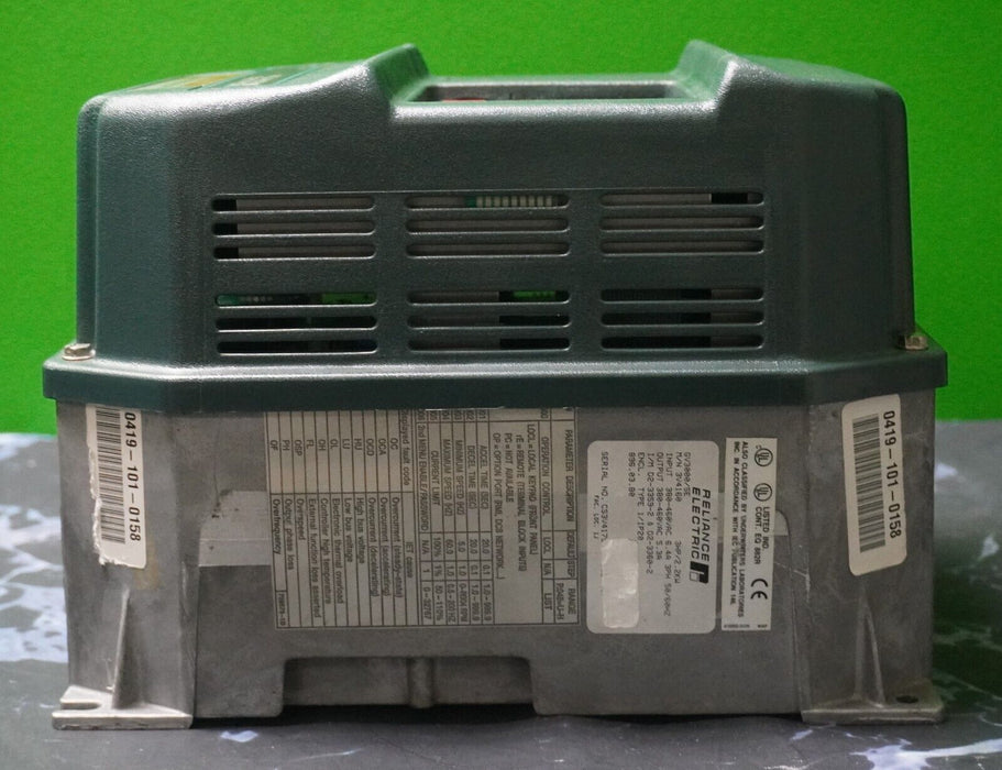 Reliance Electric GV3000 3V4160 3HP VER.6.01 AC Inverter 460VAC Tested Good